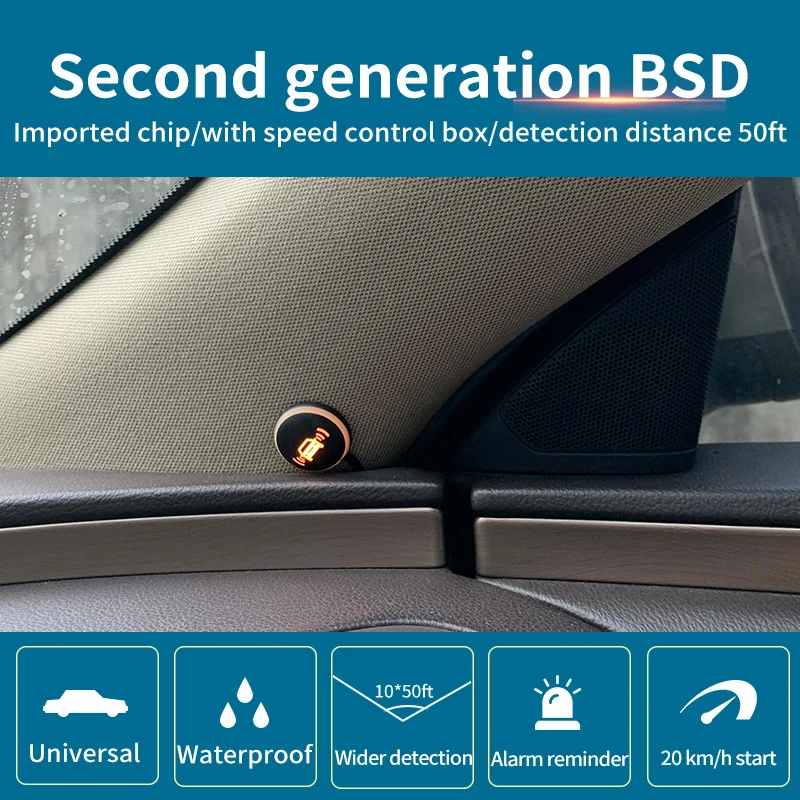 Driintel GPS Blind Spot Detection System,Blind Spot Sensor,Blind Monitoring,12V Universal BSD Monitoring System Kit