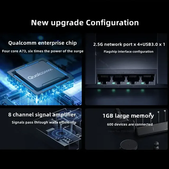 Xiaomi Mi Router BE7000 7000 Tri-Band WiFi Repeater VPN 1GB Mesh USB 3.0 IPTV 4 X 2.5G Ethernet Ports Modem Signal Amplifier 6