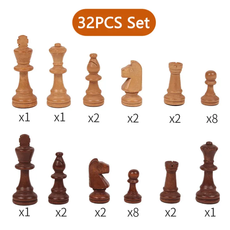 Wooden Magnetic Chess Pieces Children Toys Solid Wood Magnetic 2.2/2.5/3.5 Inch Piece Accessories No Board Puzzle Thinking Game 4