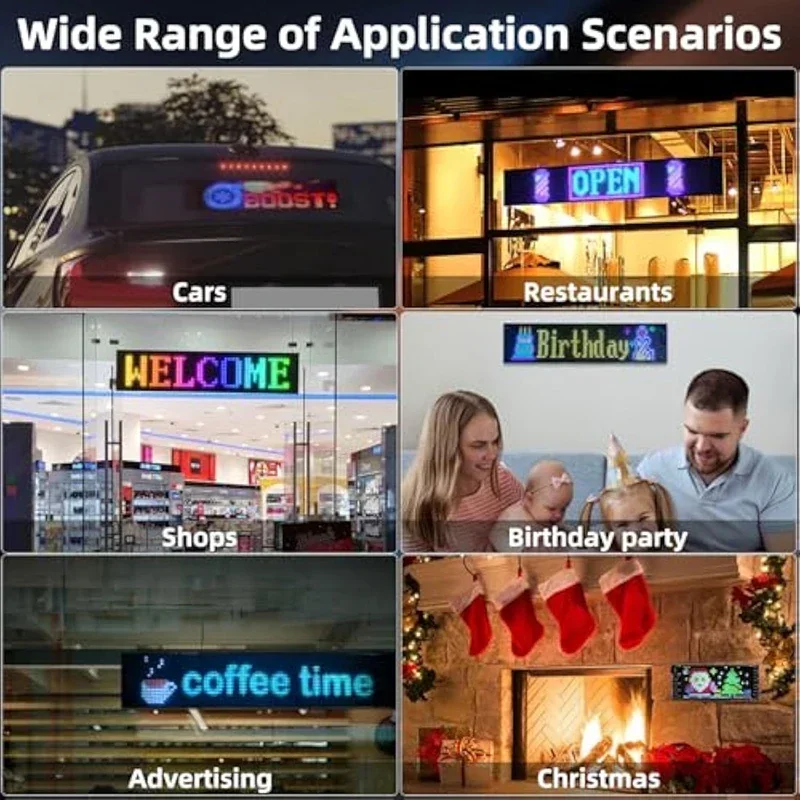 LED Matrix Pixel Panel Light Bluetooth App 5V USB Control Scrolling Advertising LED Car Sign Animation Programmable For Car Sho