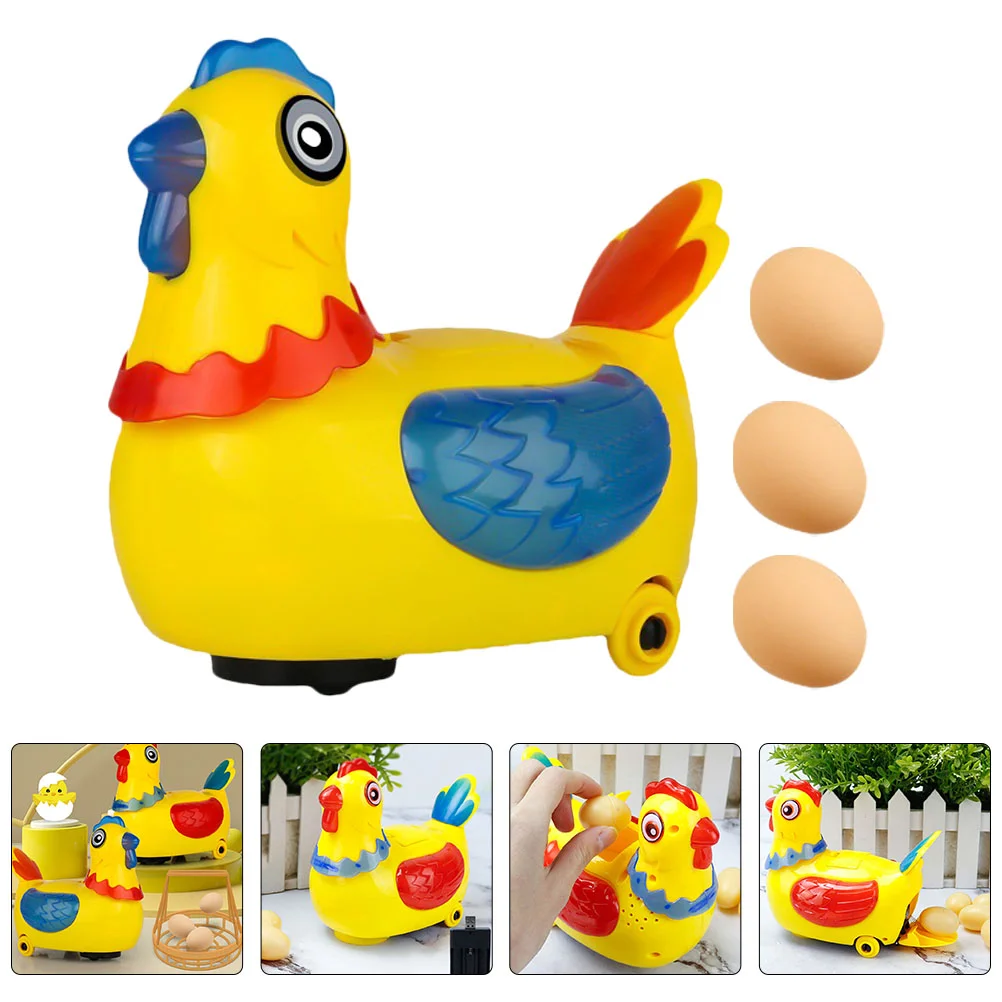 

1 Set Kids Electric Toy Hen Lay Eggs Educational Toy Singing Walking Plaything (Random Color)
