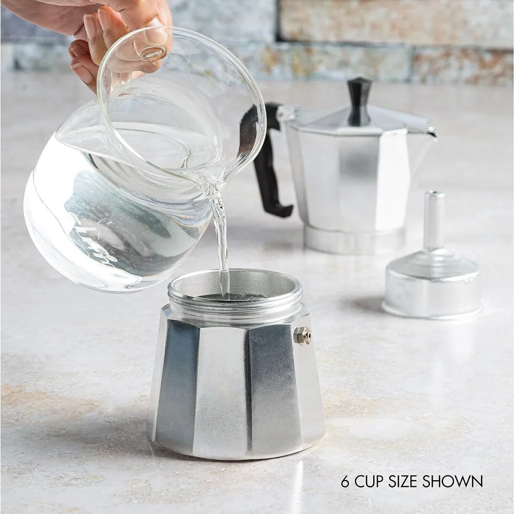 Description Picture 4 of itemCoffee maker Moka Pot, 3/6 Cups Coffee Machine, Italian Coffee Percolator Maker Fit Aluminum Cookers Coffeeware Dolce Gusto