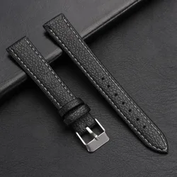 Sleek Vintage Cowhide Leather Watch Band - Ultra - Thin Strap for Sport and Smart Watches (Black)