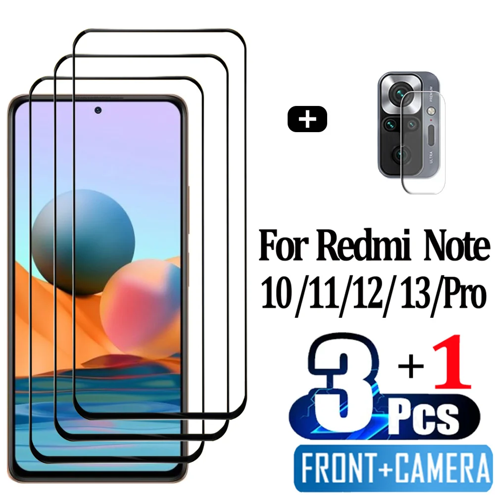 

Pelicula, Front Tempered Glass For Xiaomi Redmi Note 10 11 12 13 Pro 5G Screen Protectors Redmi Note 12S 11S 10S cristal templado Note10 S protector pantalla Note11 verre trempé Redmi Note12 Pro Plus Camera Lens Film