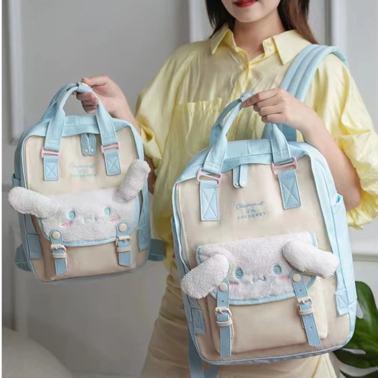 2023 Sanrio New Donut Cinnamoroll School Bag Large Capacity Cartoon Anime Backpack Student Multifunctional Computer School Bag