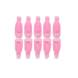 10 Colorful Acrylic Nail Cap Clips for Manicure and Nail Polish Removal (10Pcs Light Pink)