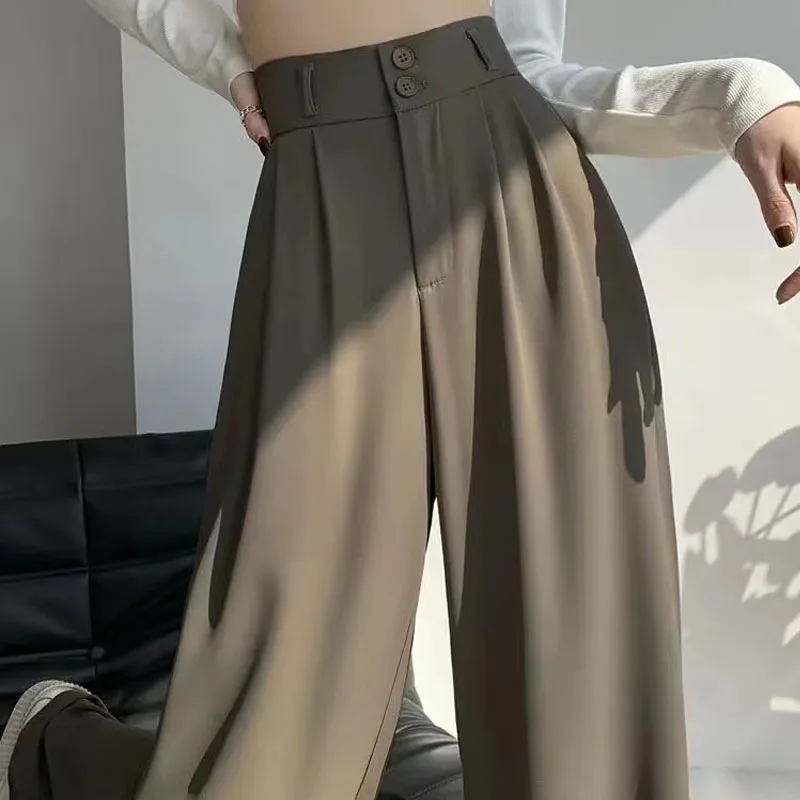 

Брюки Harlan универсальные с завышенной талией, повседневные Прямые тонкие штаны на молнии, Универсальные однотонные, разные цвета, лето 2024