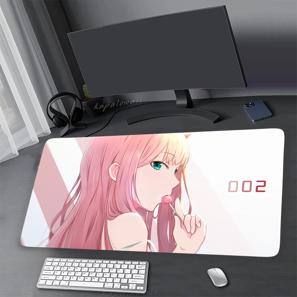 

Zero Two Darling In The Franxx Mousepad Large Keyboard Pads Anime Mouse Mat Gaming Speed Mouse Pad Gamer Carpet XXL 900x400mm