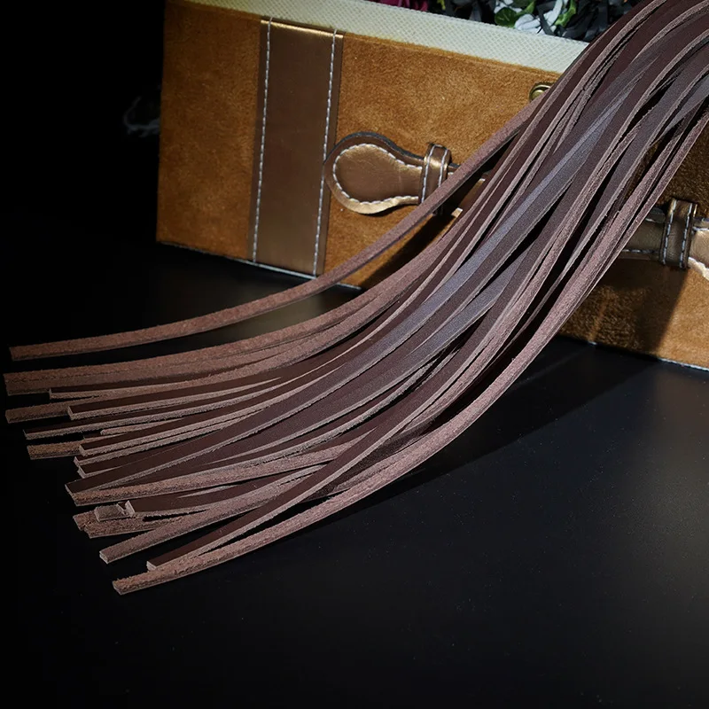 Bamboo Handle Genuine Leather Horse Whip Spanking Paddle for Equestrian Riding Equestrian Bat 50CM