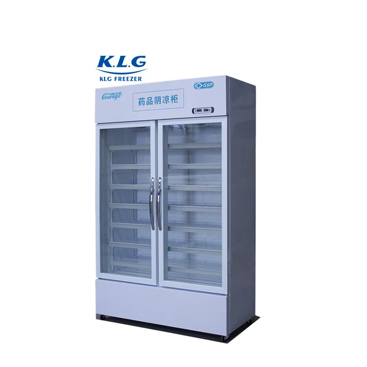 Medicine Double Doors Cool Display Cabinet Upright Cooler Freezer