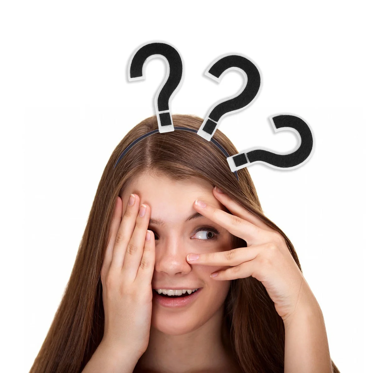 Hair Band Funny Headbands Womens Question Mark Fabric Girls Accessories Hoop Wedding 2