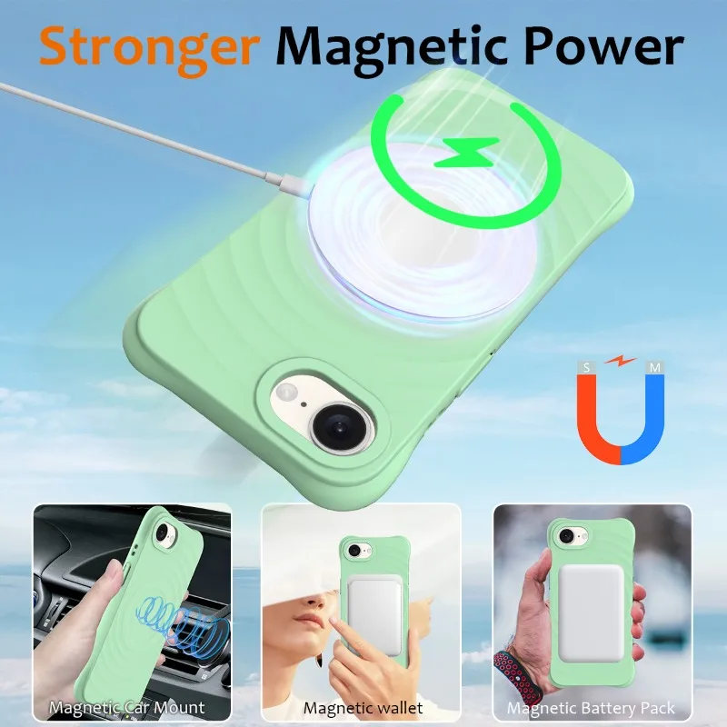 Microfiber Ripple Liquid Silicone Magnetic Case with Matte Finish