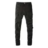 European and American Fashion Jeans 8520 High Street Fashion Brand Street Torn Patch Jeans Slim Stretch Jeans for Men 1