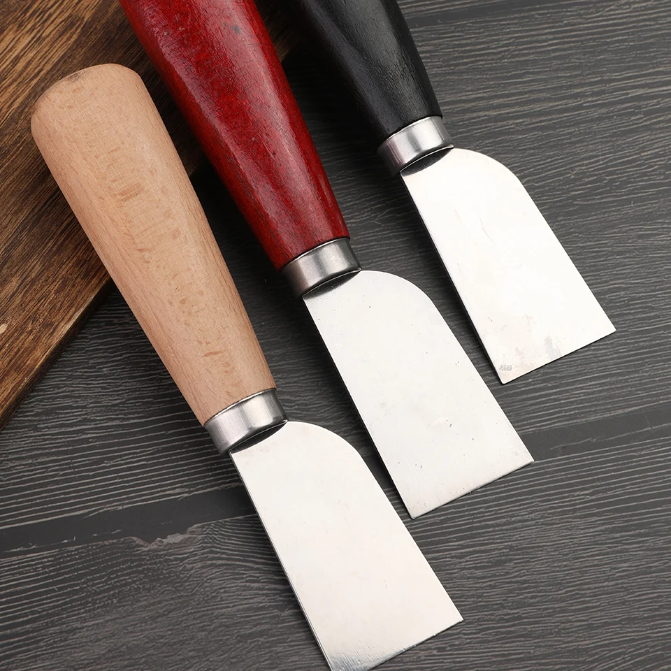 Leather Skiving Knife Leather Skiving Knife with Wooden Handle For DIY Leathercraft Working Tool