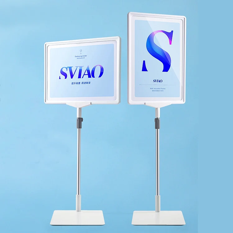 A4 Shop Store Supermarket Advertising Promotion PVC Metal Adjustable Poster Photo Sign Menu Board Holder Frame Display Stand