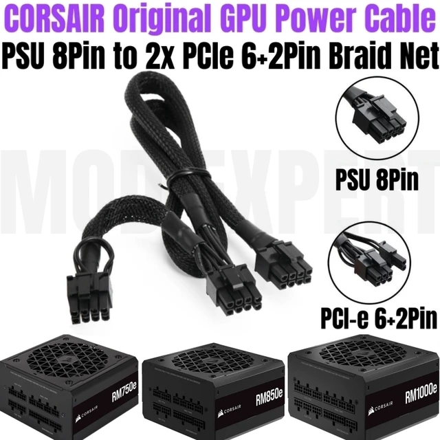 Original CORSAIR RM750e RM850e RM1000e Type4 Modular CPU Power Cable PSU  8Pin to 8Pin 4+4Pin SPLIT P4 ATX 12V Sleeved 65CM 18AWG