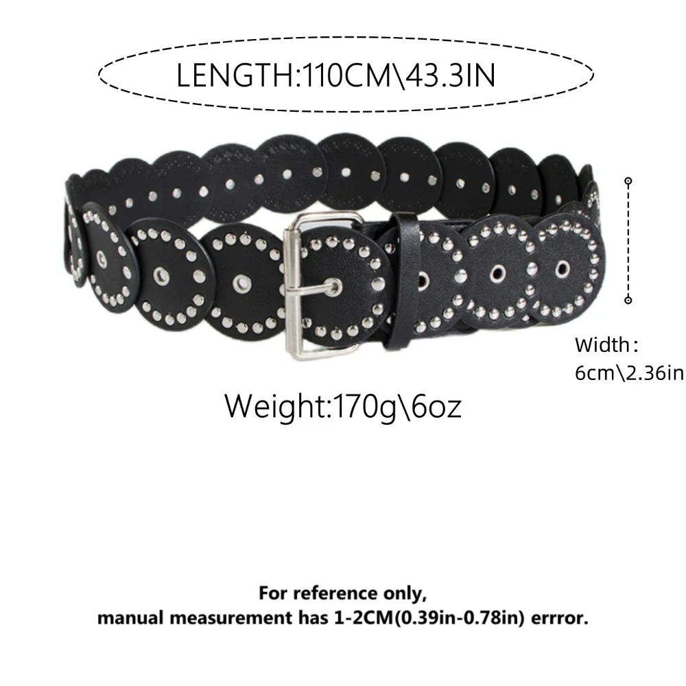 حزام بوهو من جلد البولي يوريثان للنساء، حزام خصر Y2K مجوف مصنوع يدويًا، إكسسوار أنيق على طراز رعاة البقر الغربي قابل للتعديل