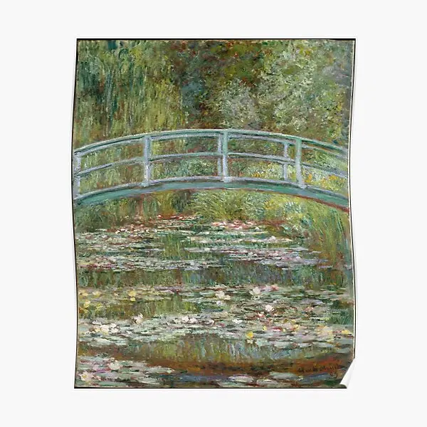 

Bridge Over A Pond Of Water Lilies Poster Picture Painting Home Wall Funny Decoration Modern Room Decor Art Mural No Frame