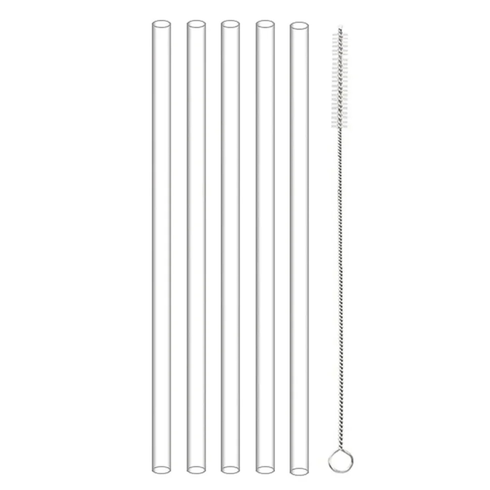 Transparent Replacement Water Cup Straw for 40oz Durable and Food Grade Tritan Material 5 Straws Plus Brush