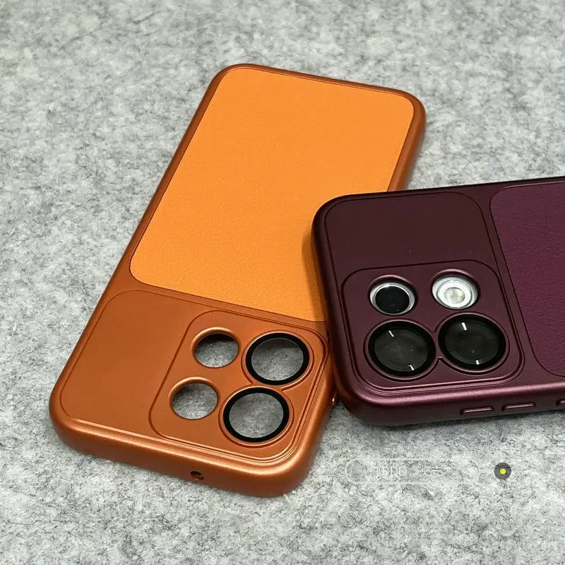 Premium Retro PU Leather Phone Case with Camera Lens Protection Cover