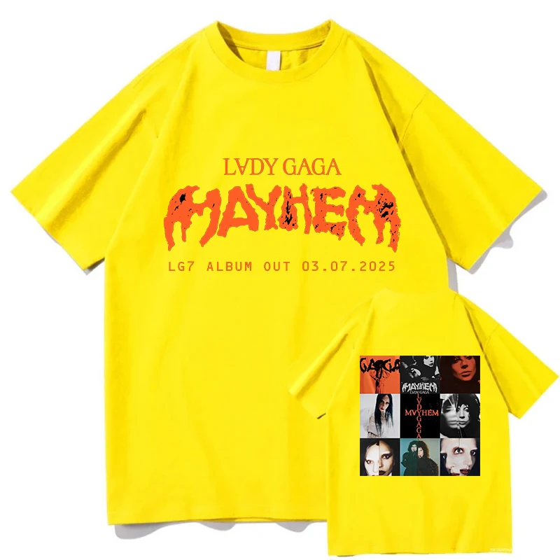 Lady Gaga Mayhem T Shirt New Album Hot Fashion Men/Women Harajuku Retro Graphic T-Shirts High Quality Vintage Cotton Tees Shirts 5