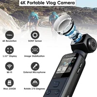 K1 4K Body Camera with External Microphone, Mini Video & Audio Pocket Cam 270° Rotation Camera for Outdoor Sport, Bike, Travel - Image 2