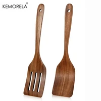 Baking Spatula Wooden Utensil - 2PCS for Mixing, Flipping Pancakes, Heat-Resistant Practical, Natural Kitchen Tools for Cooking
