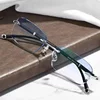 Business Style Rimless Myopia Glasses for Men Anti Blue Light Finished Near Sight Eyeglasses Retro Prescription Minus Eyewear 3