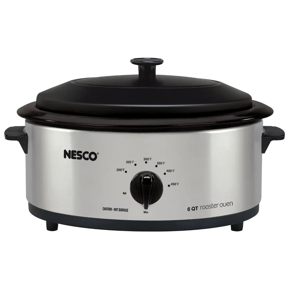 

NESCO 4816-25 6-Qt. 750-Watt Roaster with Porcelain Cookwell (Silver)