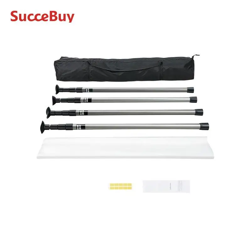 SucceBuy Dust Barrier Poles 10 Ft Poles with 4 Telescoping Carry Bag and 32.8x13.12Ft Plastic Film for Interior Decoration