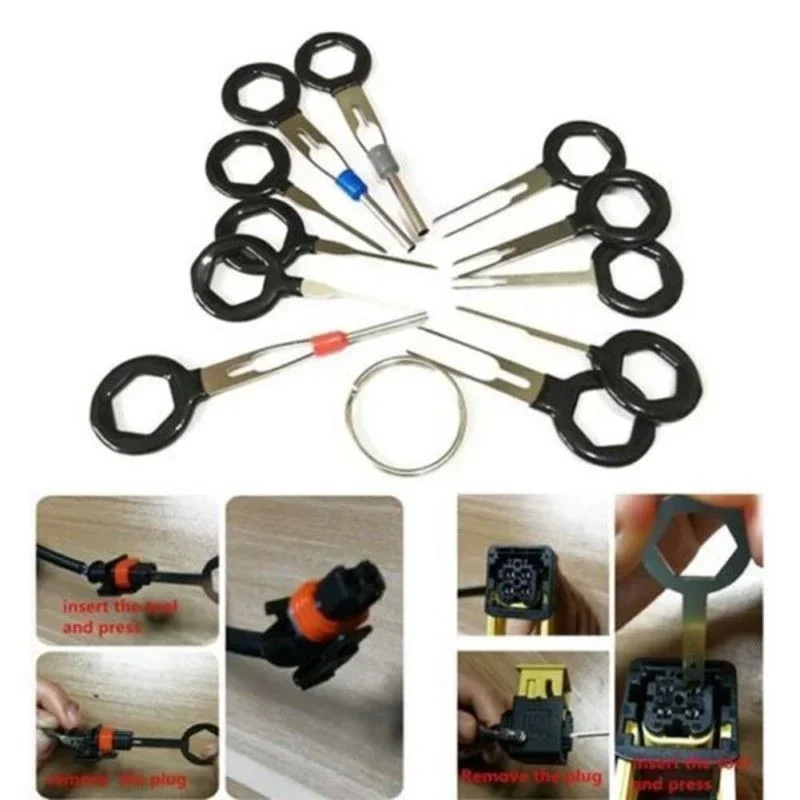 Car Terminal Removal Kit 11/18pcs Wire Plug Connector Extractor Puller Release Pin Extractor Set Terminal Plug Repair Tools