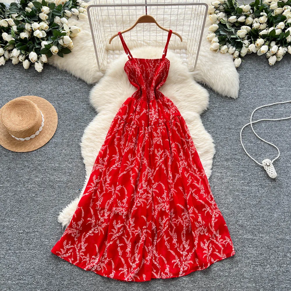 أنيقة خمر مثير طباعة أكمام الجنية ألف خط الصيف الن...