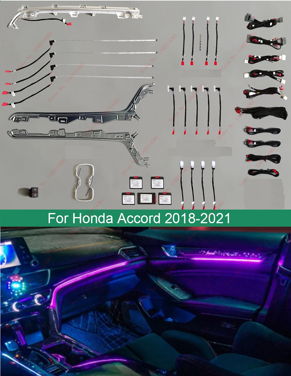 ホンダシビック11 22車のインテリアled雰囲気ライトbluetooth制御音楽制御装飾アンビエントライト 折扣词 打折力度 Accounts Gohoardings Com