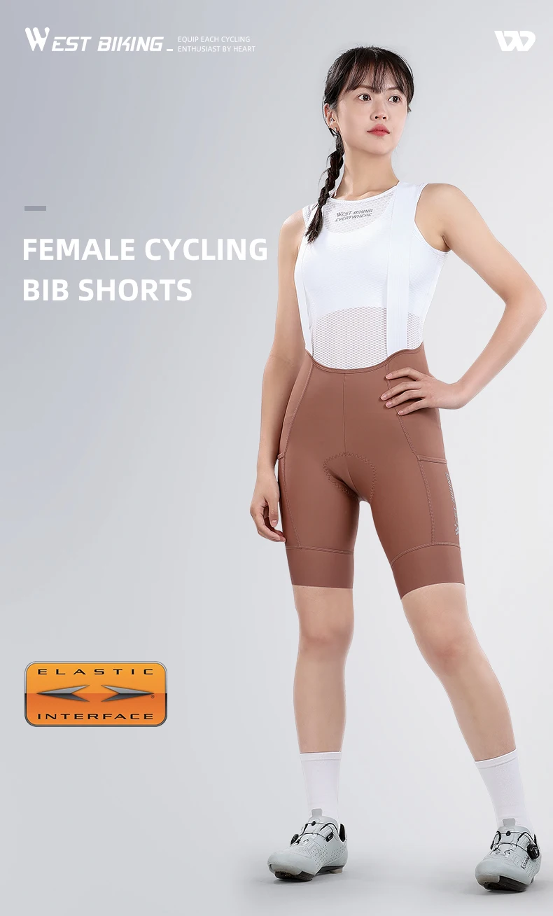 Cuissard Cyclisme Femme WEST BIKING - Longue Distance, Rembourré, Avec Poches, Respirant, été