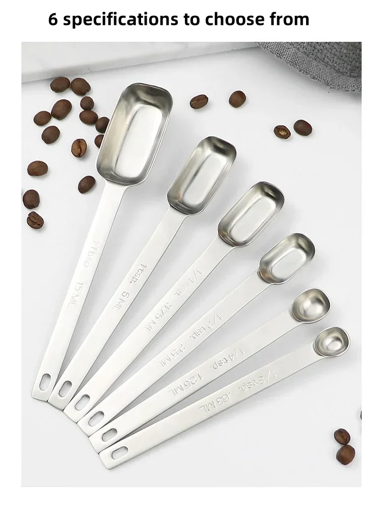 Description Picture 5 of item1PC Kitchen Measuring Spoons for Coffee Stainless Steel Graduated Spoon Accessories Set Powder Coffeeware Dining Bar Home Garden