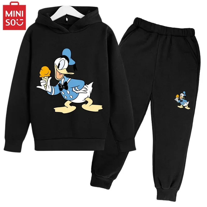 

High quality Disney sweatshirt hoodie Pants 2 set Mickey Mouse tracksuit girls children printed hoodie set