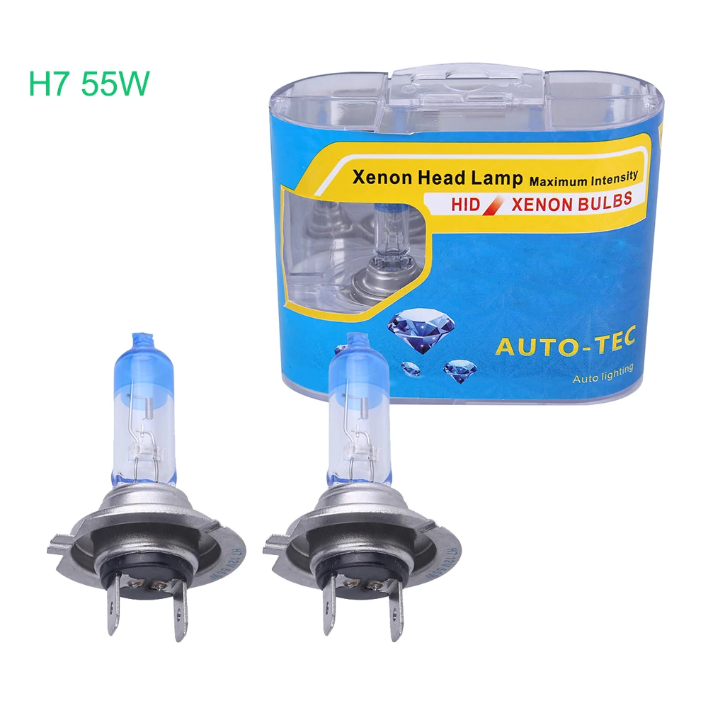 2PCS 6000K H7 Xenon HID KIT's Light Bulbs 55W Universal Car