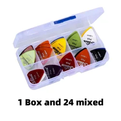 Vibrant Multicolor Premium Plastic Guitar Picks - Set of 24/50/100 Pieces (1 Box and 24 mixed)