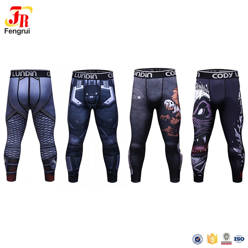 

Cody Lundin Mens Gym Compression BJJ Leggings Sport Training Pants Men Running Tights Trousers Printed Sportswear Jogging Pants