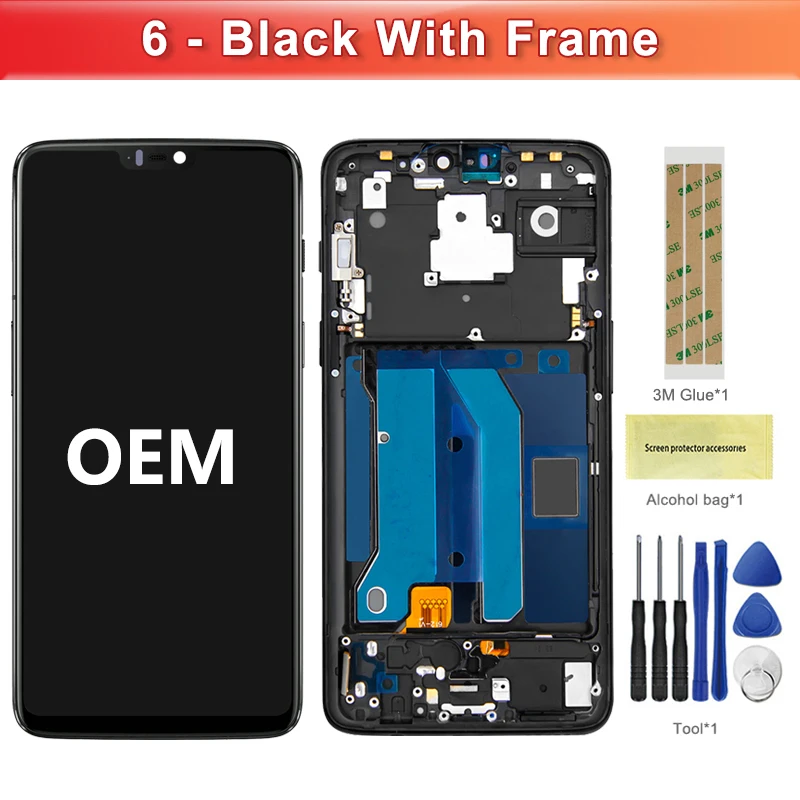 HLYGZX Ersatz Display für Oneplus 6 LCD Bildschirm TFT, A6000 A6003 Display Bildschirm Touch Digitizer Assembly Reparaturteile Kit