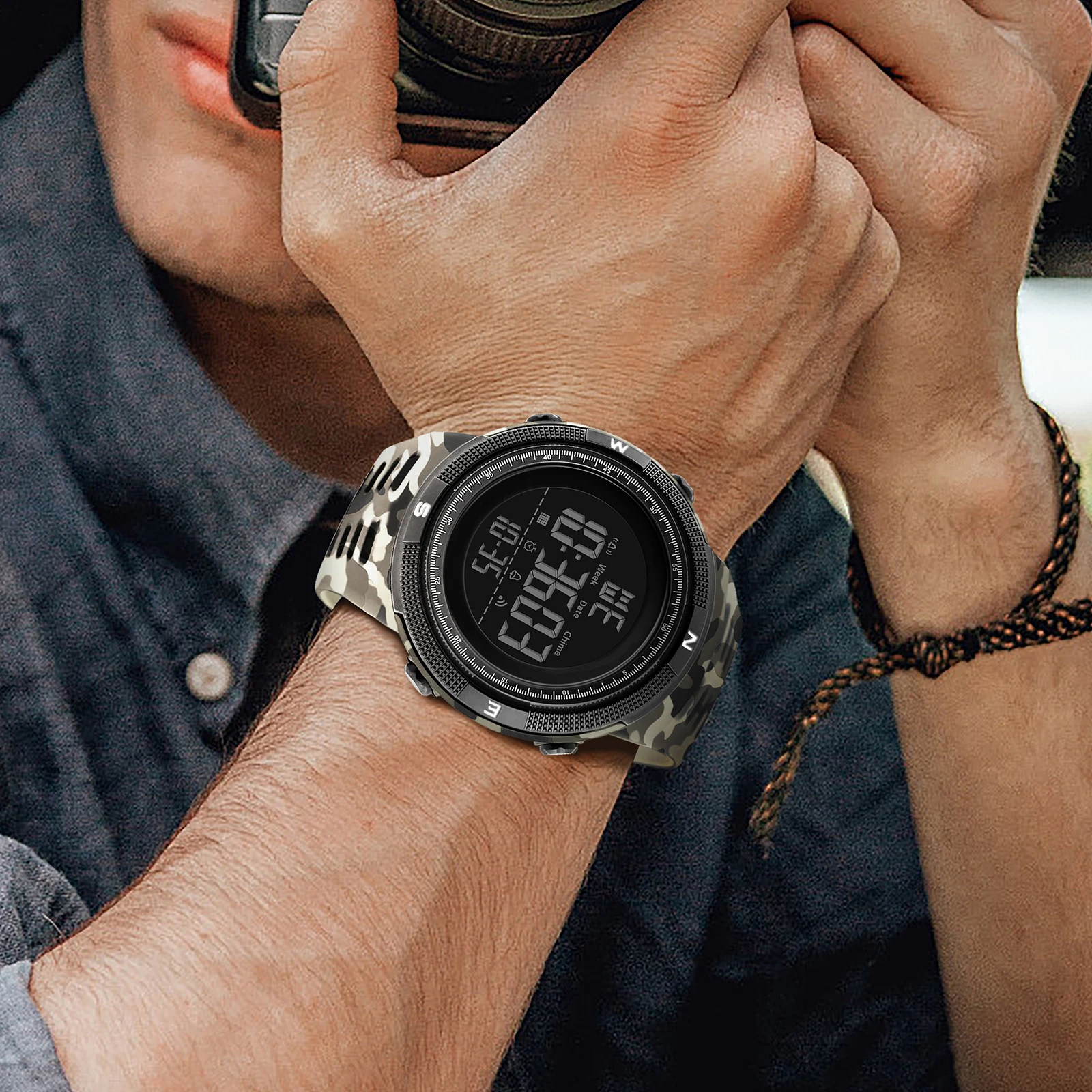 LED Digital Watch 2025 SMAEL Digital Watch Military Men's 50m Waterproof Alam Clock Big Dial Watch 1915 Man Sports Digital