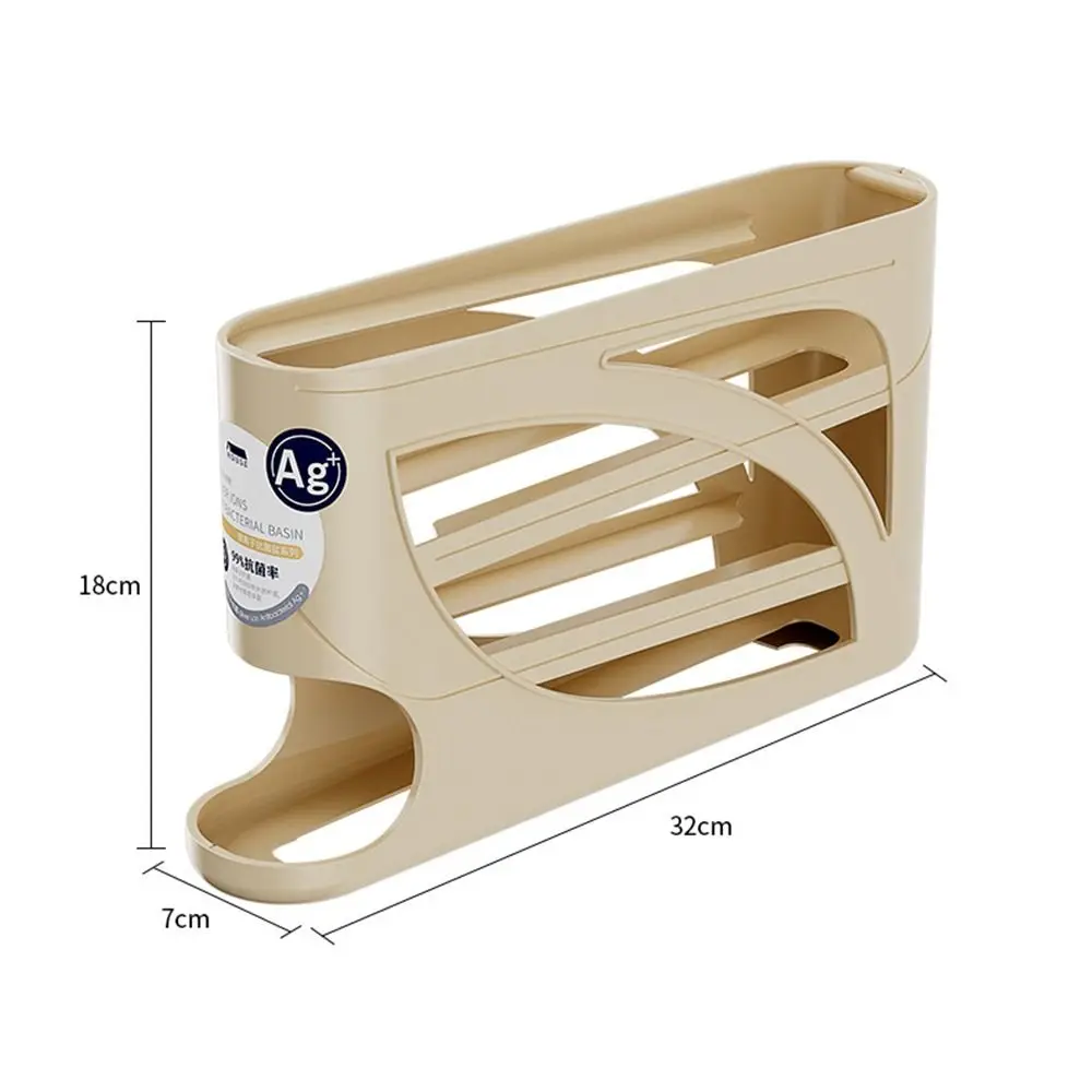 Plastic Automatic Egg Roller Four Tier Refrigerator Storage Box Space Saving