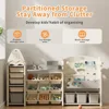 Kids Toy Storage Organizer, 4-Tier Bookshelf for Kids, Multi-Purpose Castle-Shaped Toy Organizer for Playroom 4