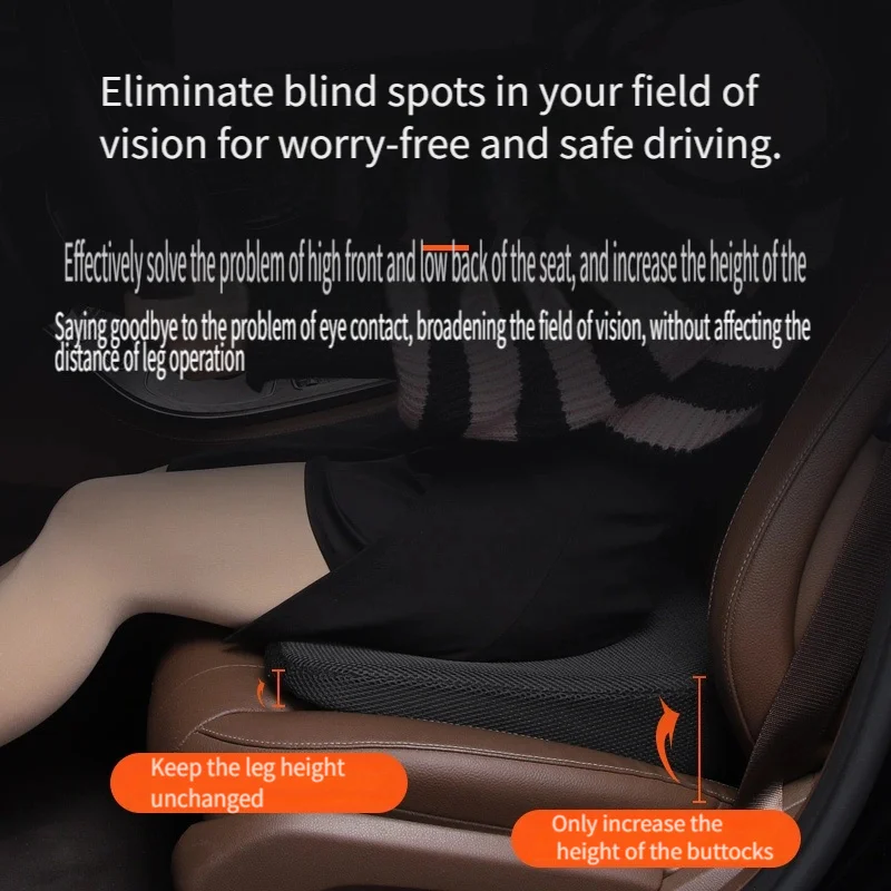 Car Seat Cushion Adult Booster Seat Cushion Pad Short People Driver Seat Booster Ergonomic Sloping Seat Cushion For auto