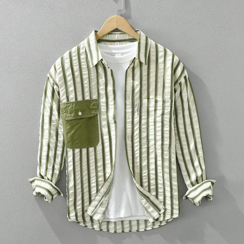 Tinta Gure Vertical Stripe Shirt Lime Gure