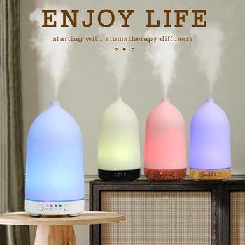 100ML Essential Oil Diffuser Desktop Ultrasonic Air Humidifier Home Fragrance Aroma Diffuser with 7 LED Color Changing Light 1