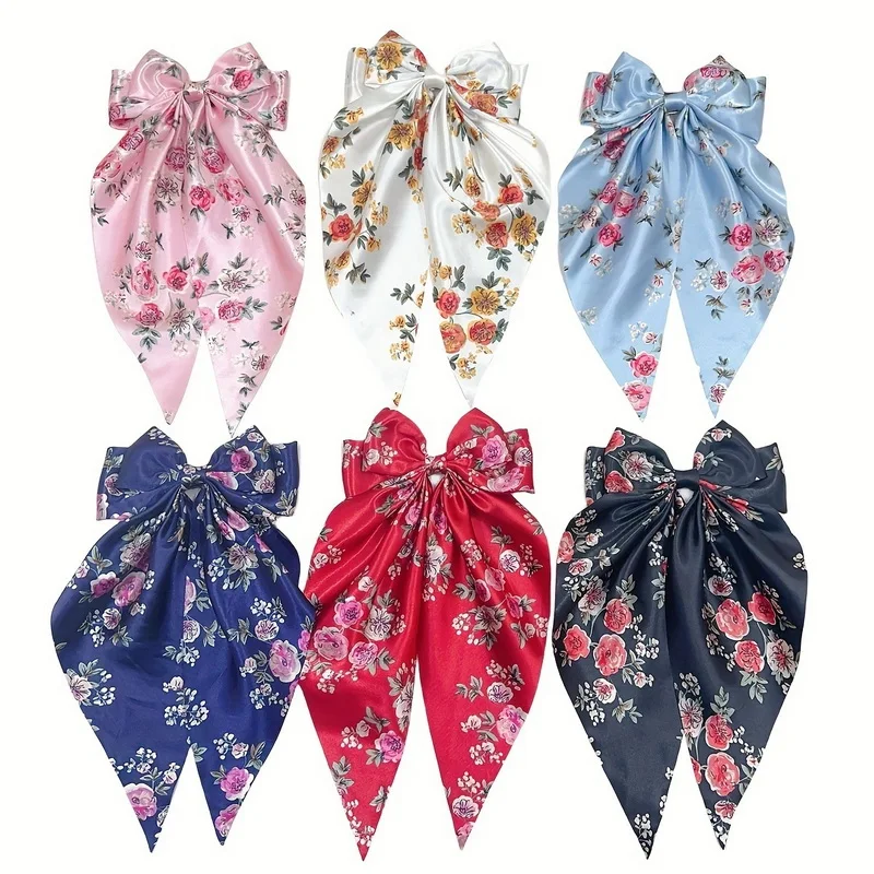 Korea Mode Bogen Haars pange für Frauen drucken Bänder Schleifen Haars pange Mädchen elegante Haarnadel Erwachsene solide Frühlings clip Zubehör