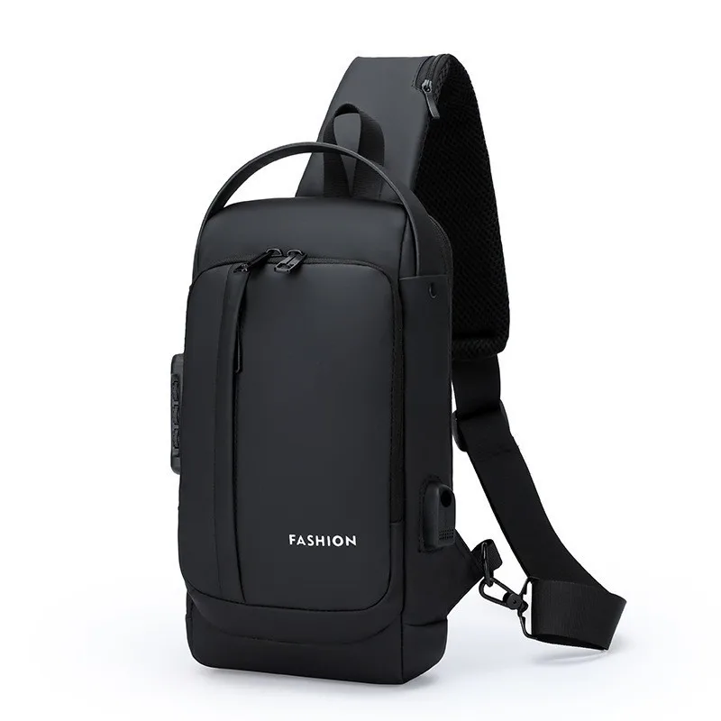 

Men Anti Theft Chest Bag Shoulder Bags USB Charging Crossbody Package School Short Trip Messengers Bags Men's Oxford Sling Pack