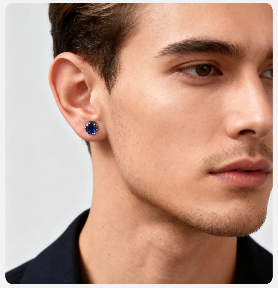 Vnox Sechsklauen-Zirkon Magnetische Clip-Ohrringe für Männer und Frauen, Edelstahl Nicht-Durchstochene Clip-On-Ohrringe, Kubische Zirkonia Ohrschmuck Geschenk – Detail 3