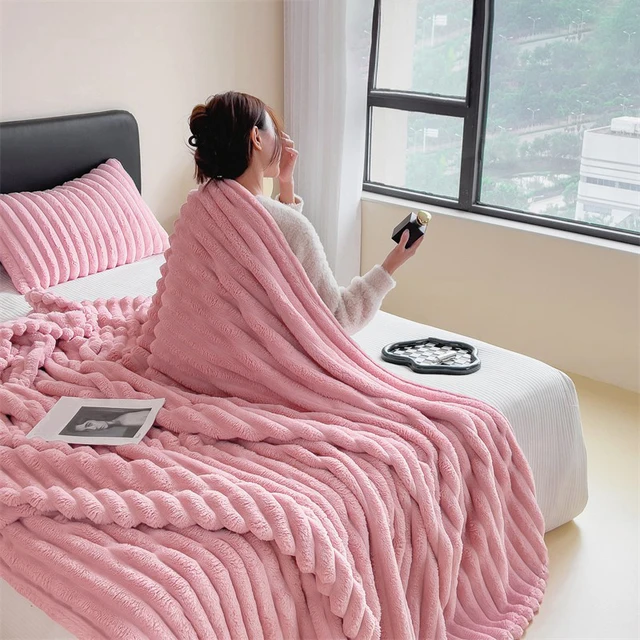 Soft Fluffy Striped Blanket 3